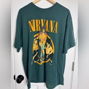 Nirvana Band Graphic Tee in Forest Green